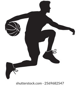 Basket ball players silhouette, Basket ball silhouette, Player Vector icon.