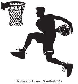 Basket ball players silhouette, Basket ball silhouette, Player Vector icon.