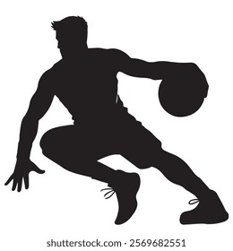 Basket ball players silhouette, Basket ball silhouette, Player Vector icon.