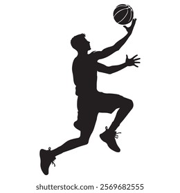 Basket ball players silhouette, Basket ball silhouette, Player Vector icon.