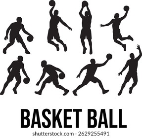 Basket ball players Silhouette set