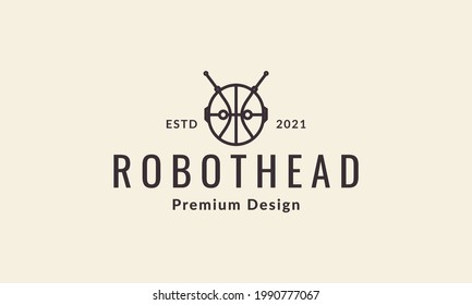 basket ball robot lines logo hipster