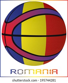 basket ball with Romania flag