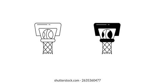 basket ball set icon with white background vector stock illustration