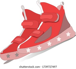 Basket Ball Shoes And Sneakers Illustration, Athletic Sport Typography