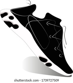 Basket Ball Shoes And Sneakers Illustration, Athletic Sport Typography