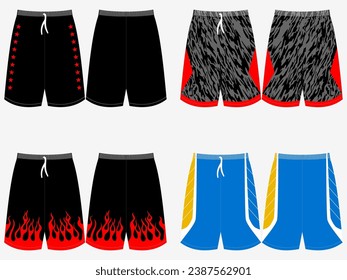 basket ball shorts sports templete mockup design 