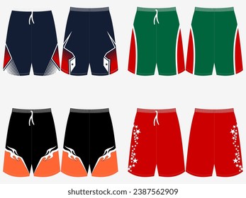 basket ball shorts sports templete mockup design 