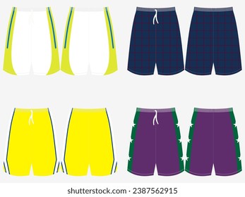 basket ball shorts sports templete mockup design 