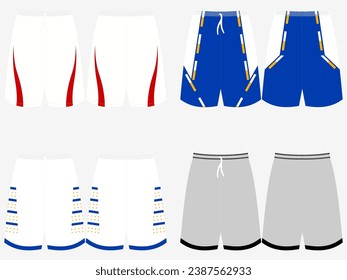 basket ball shorts sports templete mockup design 