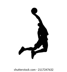 basket ball slum dunk sport silhouette vector design