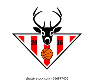 basket ball sport emblem deer