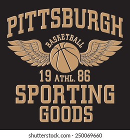 Basket Ball sport typography, t-shirt graphics, vectors