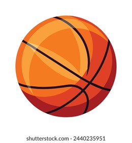Basket ball sticker flat vector illustration