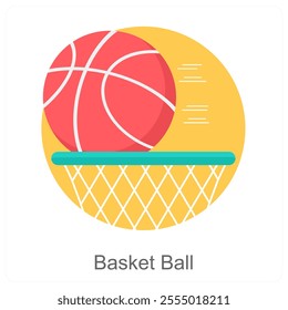 Basket Ball and study icon concept