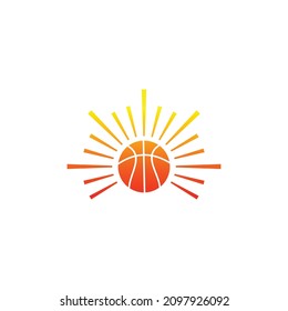 basket ball and sun bright logo