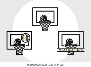 
Diseño de vectores de monograma SVG de Basket Ball