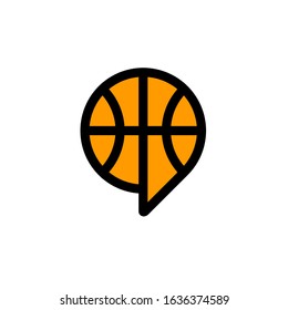 basket ball talk logo design modern template