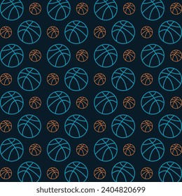 Basket Ball trendy abstract pattern repeating vector illustration background