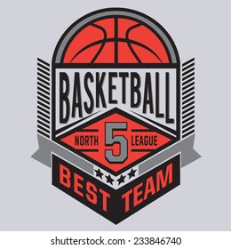 Basket ball typography, t-shirt graphics, vectors