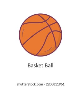 Basket Ball Vector Filled Outline Icon Design Illustration. Travel Symbol On White Background EPS 10 File
