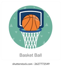 Basket Ball vector icon concept design