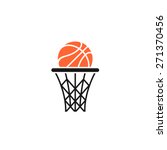 Basket and ball vector logo