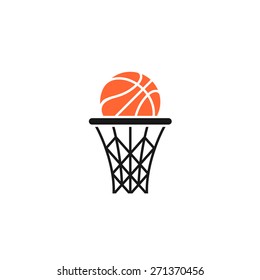 Basket and ball vector logo