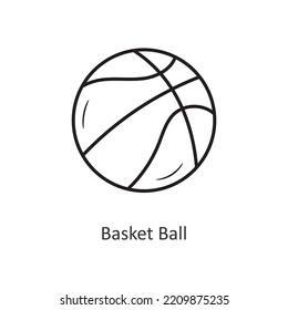 Basket Ball Vector Outline Icon Design Illustration. Travel Symbol On White Background EPS 10 File