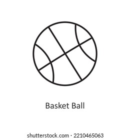 Basket Ball Vector outline Icon Design illustration. Workout Symbol on White background EPS 10 File