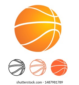 basket ball vectors set isolated