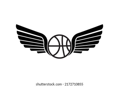 Basket Ball Wings Logo Basketball Team Stock Vector (Royalty Free ...