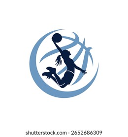 basket ball women Crescent moon logo