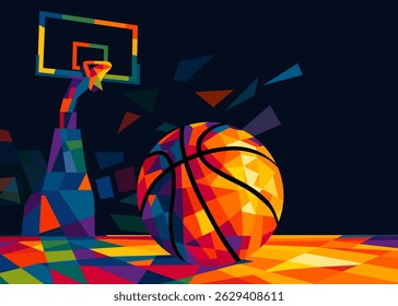 basket ball wpap illustration design vector art