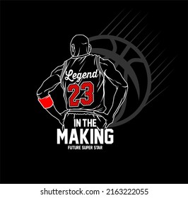 Basket Balll,Brooklyn,Legend graphic t-shirt design, ball print, vector illustration. 