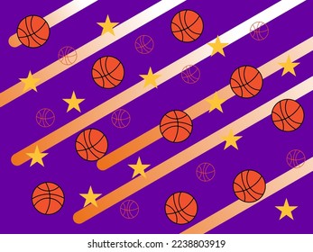 Basket balls Seamless pattern. Vector illustration