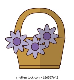 basket with beautiful flowers