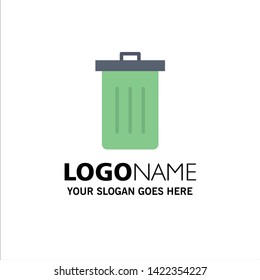 Basket, Been, Delete, Garbage, Trash Business Logo Template. Flat Color