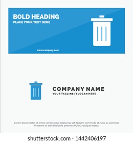 Basket, Been, Delete, Garbage, Trash SOlid Icon Website Banner and Business Logo Template