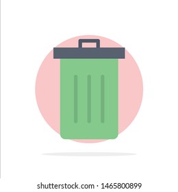 Basket, Been, Delete, Garbage, Trash Abstract Circle Background Flat color Icon. Vector Icon Template background