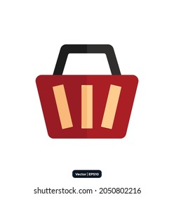 basket Black Friday icon. Black Friday design, sale, discount, advertising, marketing price tag, Clothes, furnishings, cars, food sale icons. Black Friday icons vector. 