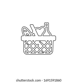 basket black icon vector illustration