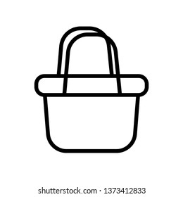 Basket- black linear Basket vector illustration symbol icon