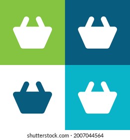 Basket Black Shape Flat four color minimal icon set
