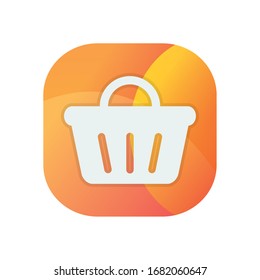 basket block flat style icon design of Shopping commerce market store shop retail buy paying banking and consumerism theme Vector illustration