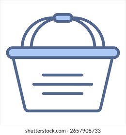 Ilustración vectorial azul del icono de la cesta