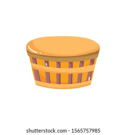 basket bread food on white background vector illustration