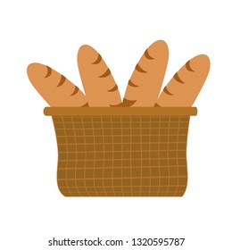 Basket with breads. Holy week. Vector illustration design