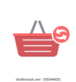 Basket buy refresh shop shopping icon. Vector illustration