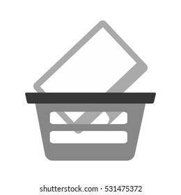 basket buying online computer screen wireless gray color vector illustration eps 10
